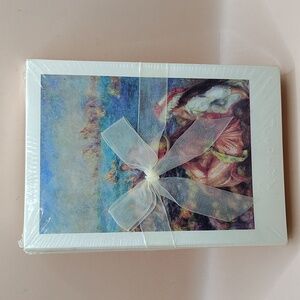 Vintage Greeting Card Set with Ribbon Featuring "The Bathers" By Renoir